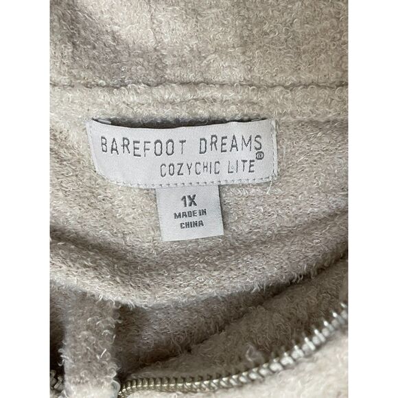 Barefoot Dreams CozyChic Lite Women's 1X Brown Sweater Nylon Blend Tunic Boho - Picture 3 of 8